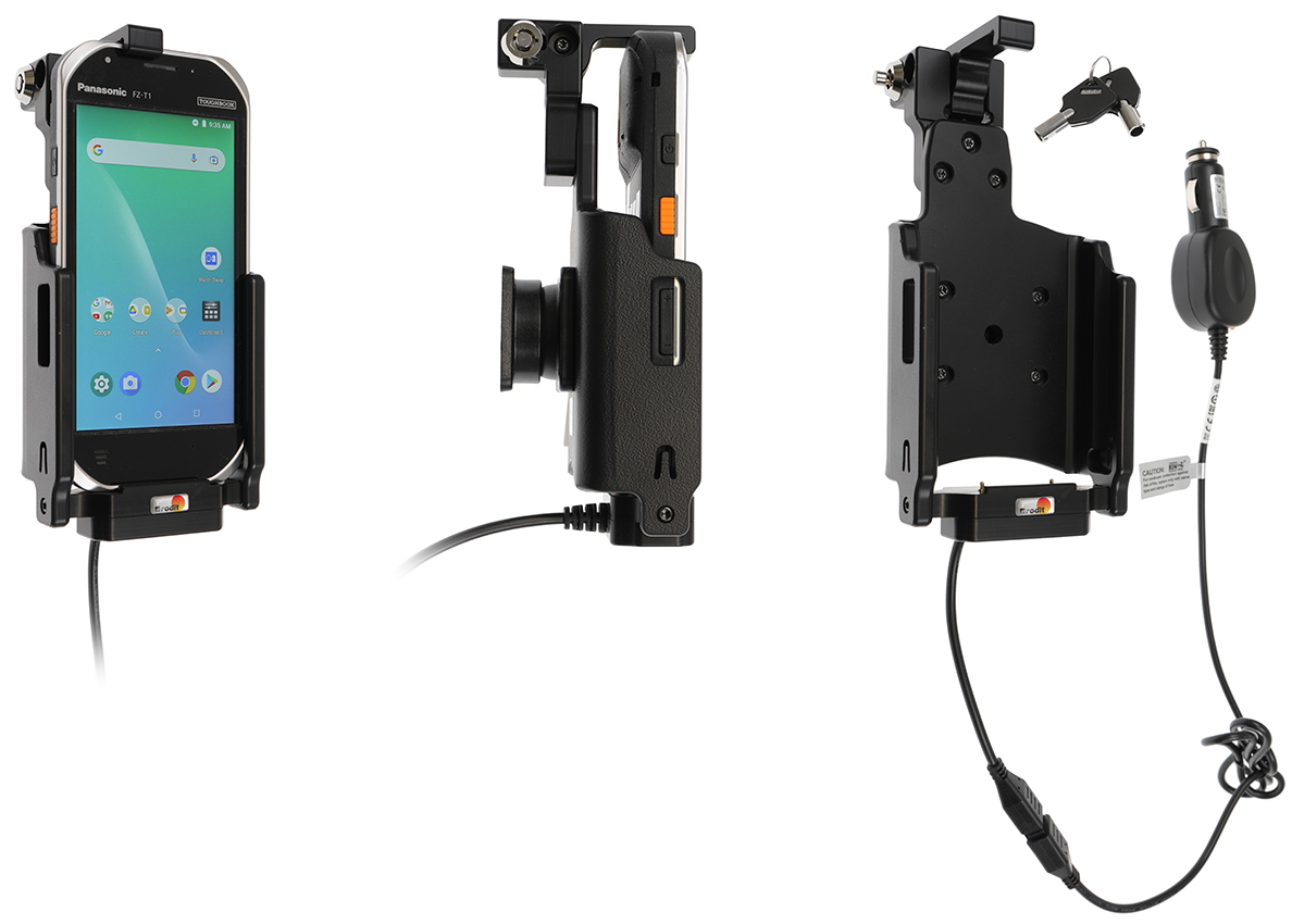 Brodit Aktiv Holder med cigaradaptor, kugleled og lås+nøgler til Panasonic FZ-T1 - 216212