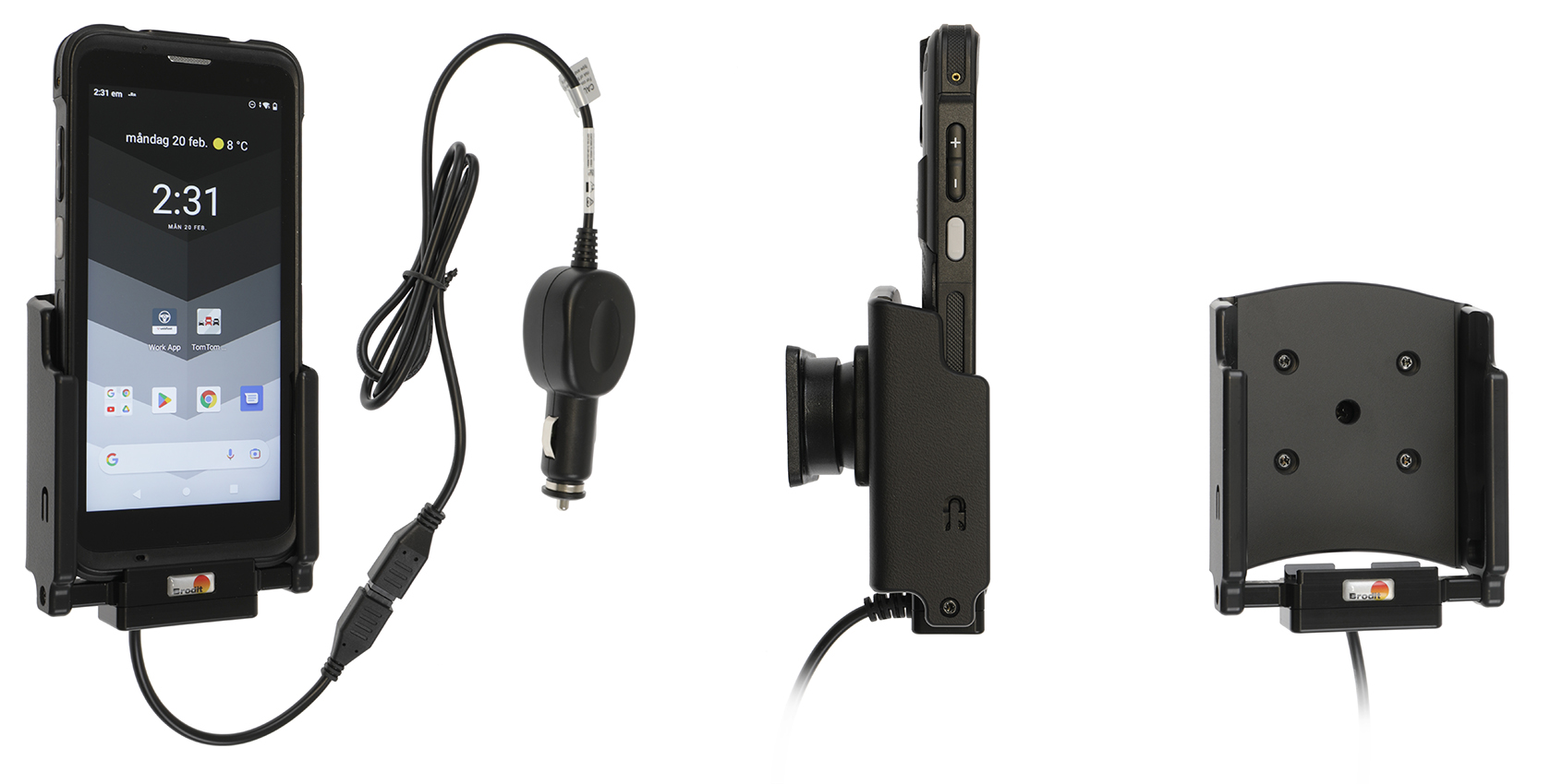 Brodit Aktiv Holder med cigaradaptor og kugleled til Webfleet Pro M - 712343