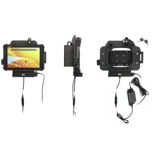 Brodit Aktiv Holder m. nøglelås, USB Host og faststrøms montering til Zebra ET401 8” m. Rugged Boot / Expansion Back – 736454