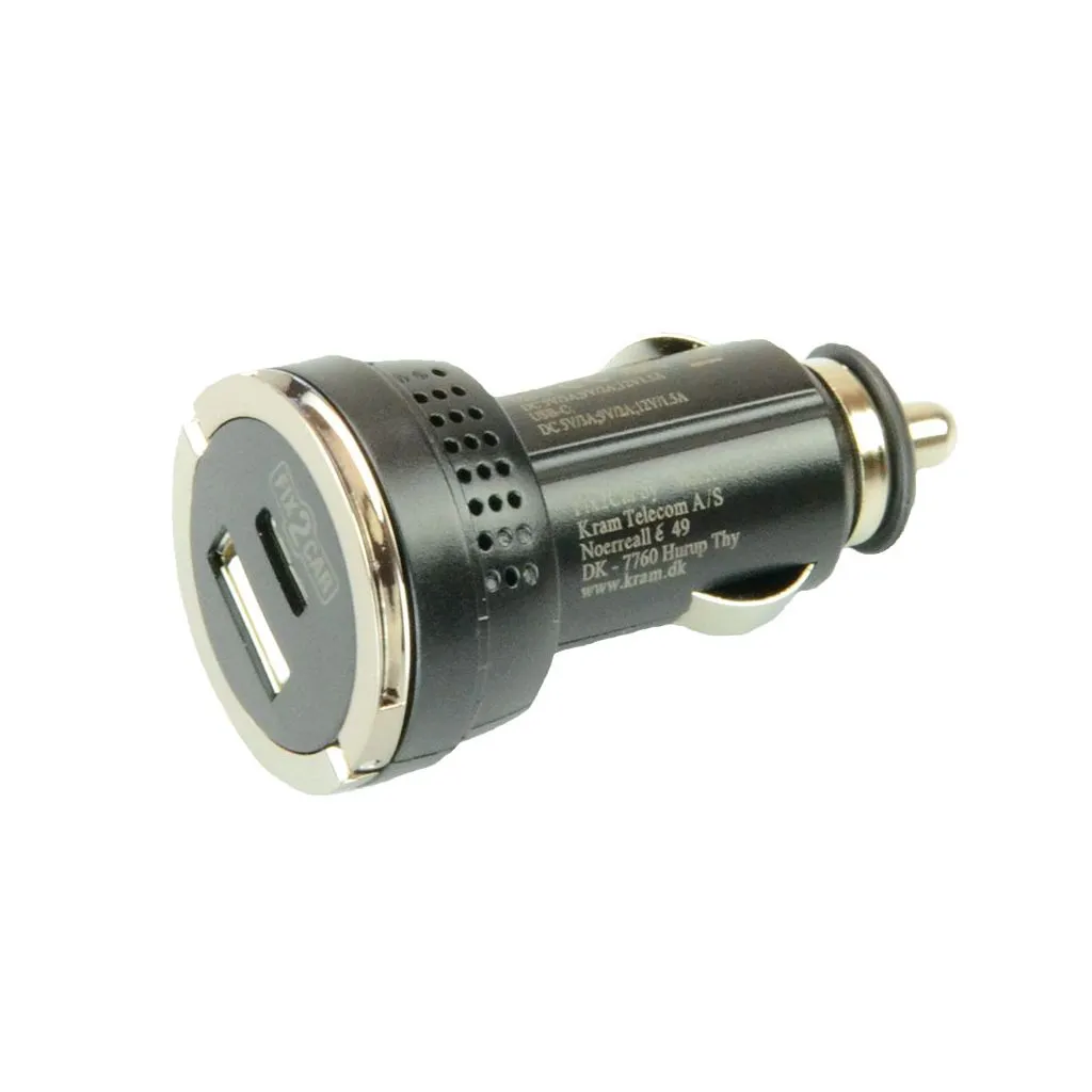 Fix2car USB Cigarplug lader - USB-A/USB-C