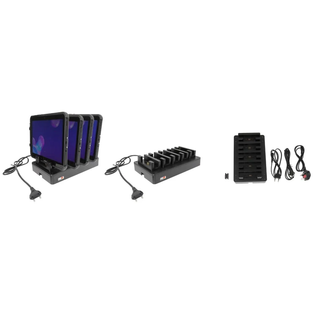 Brodit Bordstander med opladning til 5 Samsung Galaxy Tab Active Pro T540/T545/T547/T547U - 216184