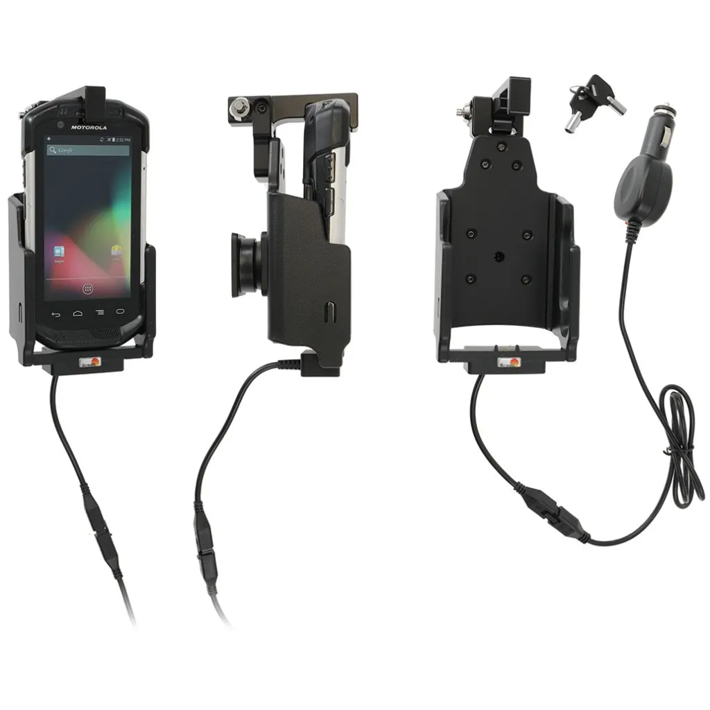 Brodit Aktiv Holder med cigaradaptor, kugleled og lås+nøgler til Zebra TC77, Zebra TC75, Zebra TC72, Zebra TC70 - 216237