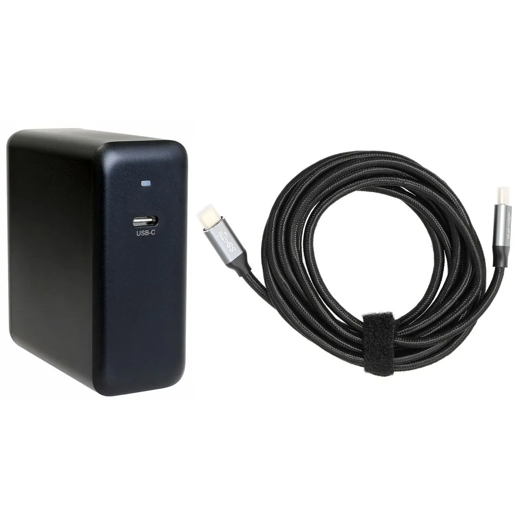 Brodit 100W stikkontaktlader m. 3m USB-C/USB-C kabel - 217227