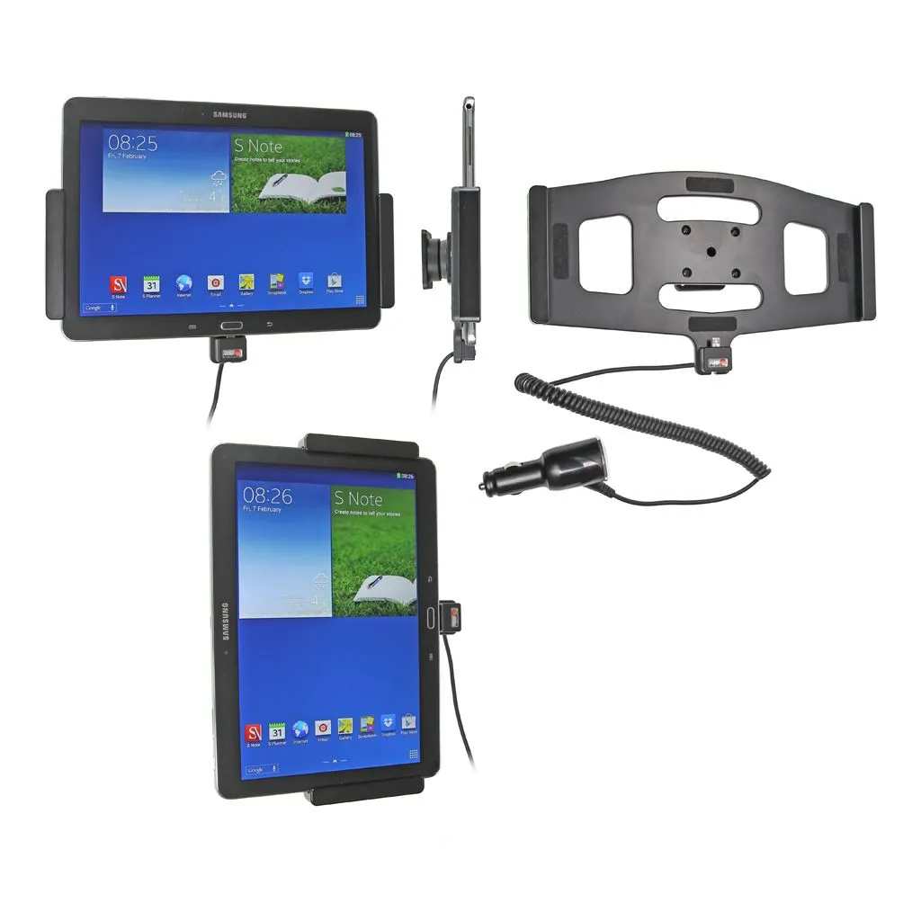 Brodit Aktiv Holder med cigaradaptor og kugleled til Samsung Galaxy Note 10.1 (2014 Edition) SM-P6050, Samsung Galaxy Note 10.1 (2014 Edition) SM-P6000 - 512598
