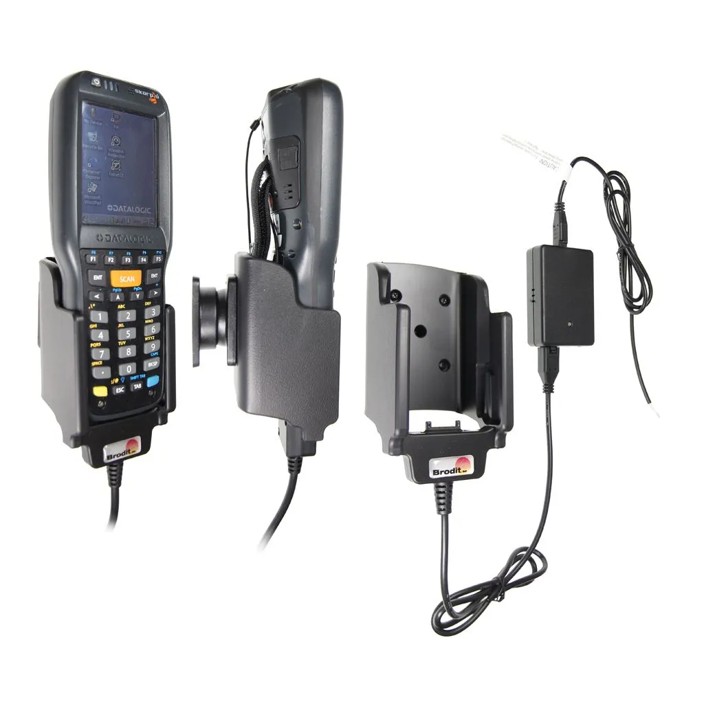 Brodit Faststrøm Aktiv Holder med kugleled til Datalogic Skorpio X4 og Datalogic Skorpio X3 - 513568