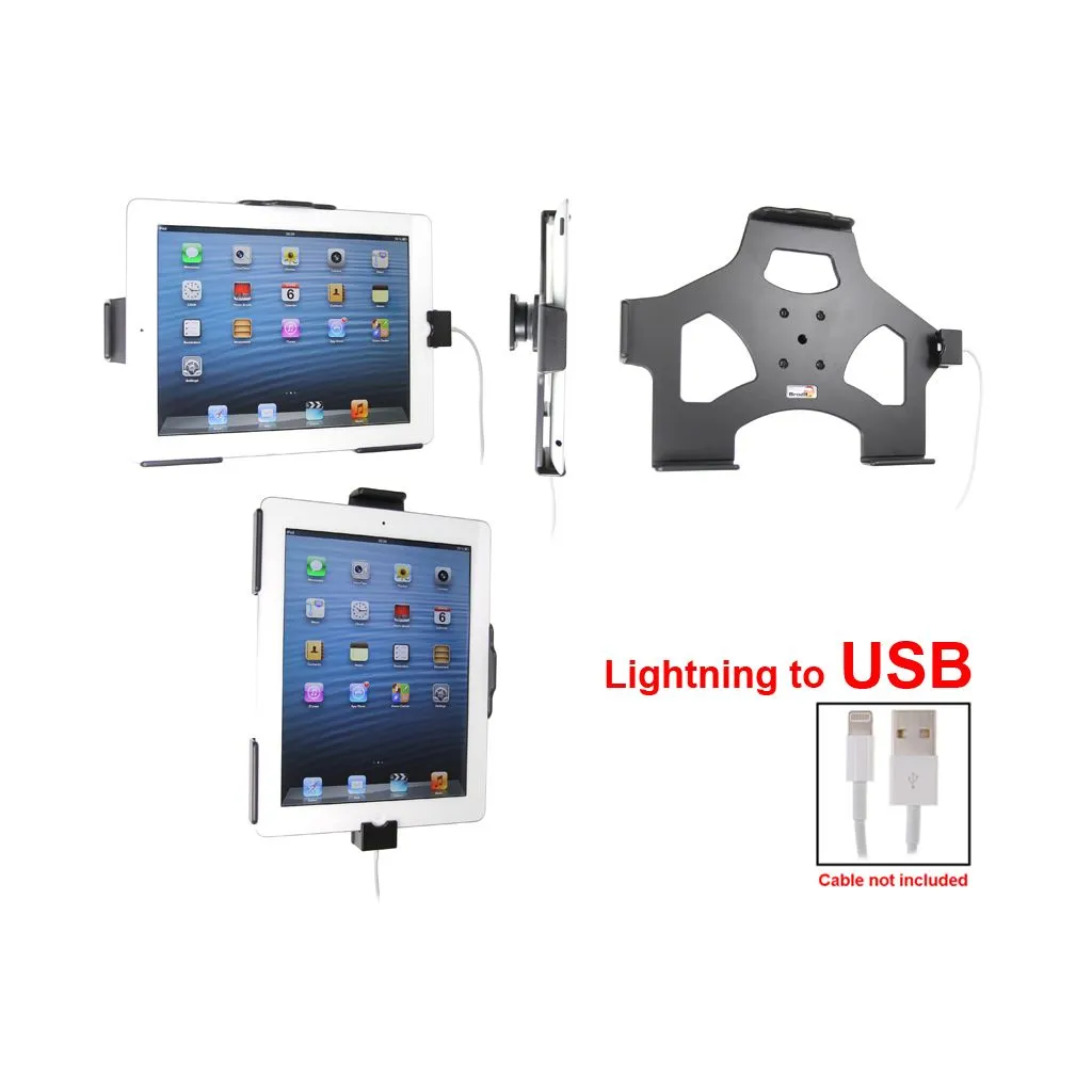 Brodit Holder med kabeltilslutning til Apple iPad With Retina (Lightning Connector) og Apple iPad 4th Gen (A1458, A1459, A1460) - 514451
