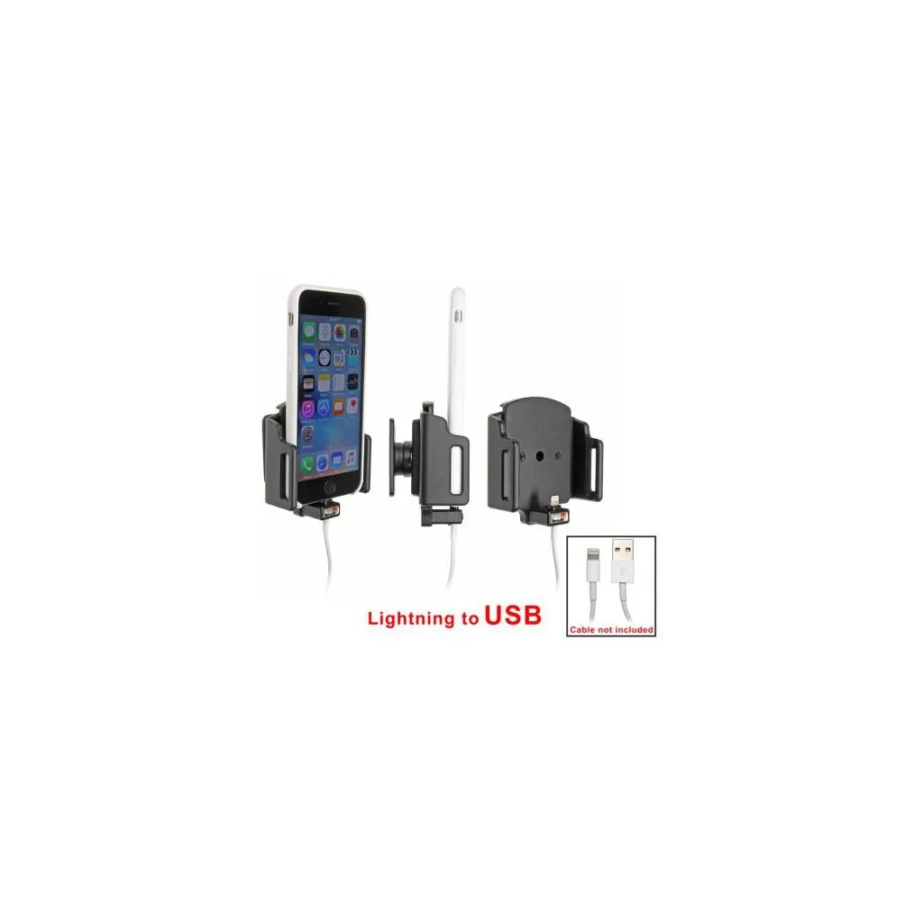 Brodit Passiv mobilholder m. kabeltilslutning lightning til USB til Apple iPhone 6/6S/7/8/SE (2020)/X/Xs B:62-77 D:2-10 - 514795