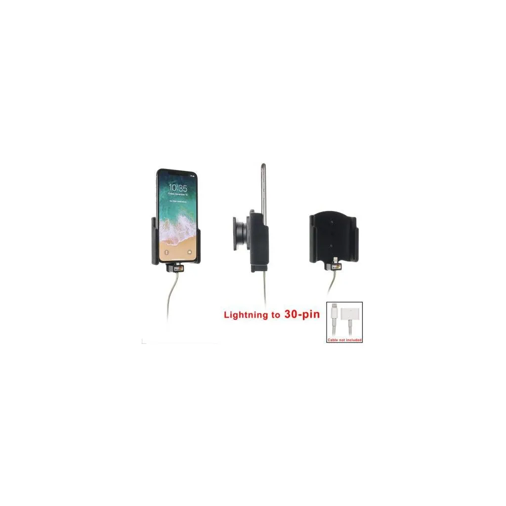 Brodit Holder m. kabeltilslutning lightning til 30 pin adapter til Apple iPhone X/Xs - Fnugget - 515997