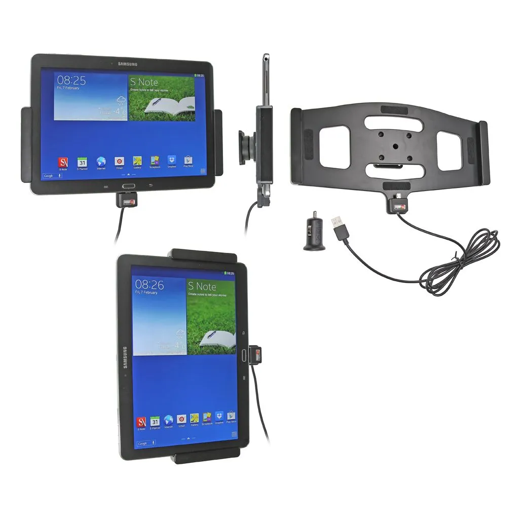 Brodit Aktiv Holder med cigaradaptor og kugleled til Samsung Galaxy Note 10.1 (2014 Edition) SM-P6050/Samsung Galaxy Note 10.1 (2014 Edition) SM-P6000 - 521598