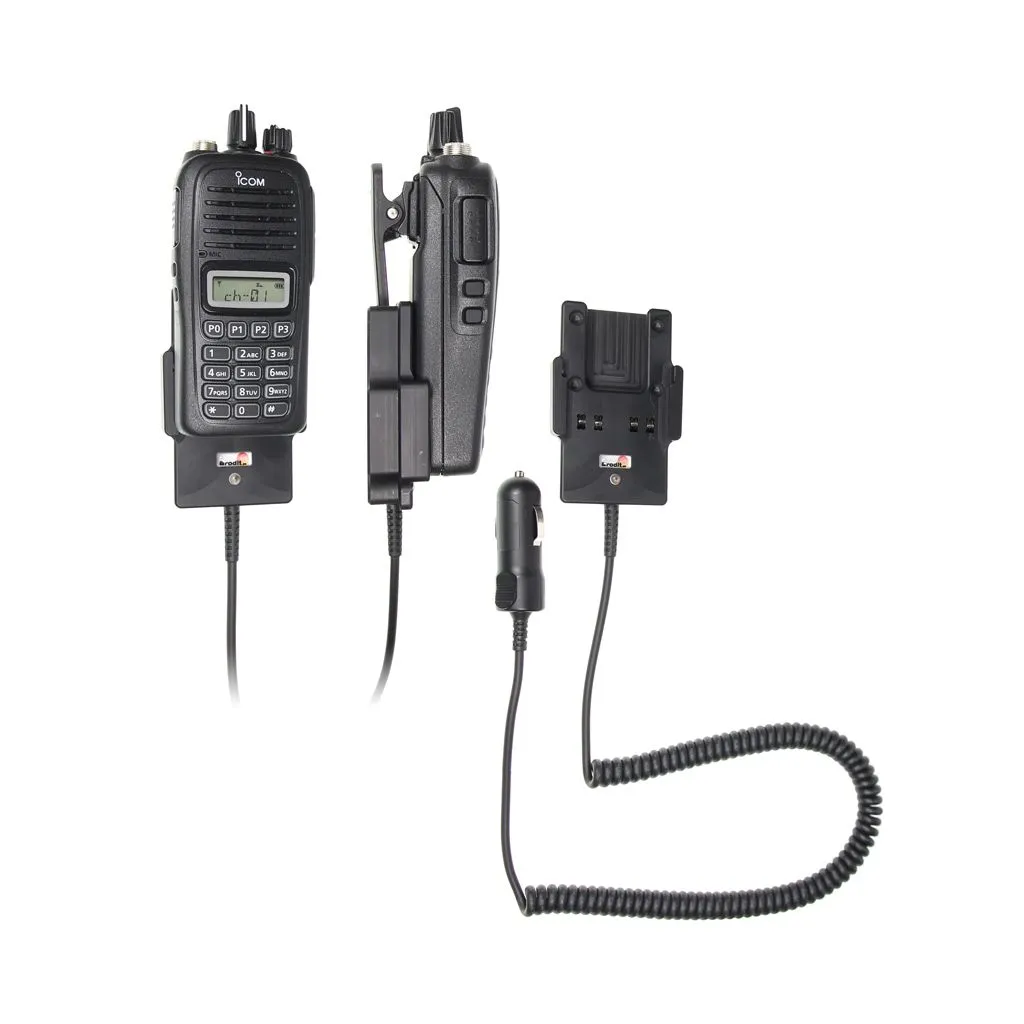 Brodit Aktiv Holder med cigaradaptor til ICOM IC-F29SR/IC-F2000T/IC-F2000S/IC-F2000/IC-F1000T/IC-F1000S/IC-F1000 - 530677