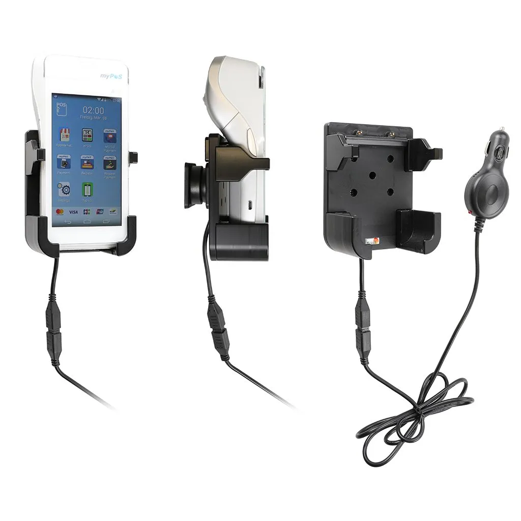 Brodit Aktiv Holder med cigaradaptor og kugleled til myPOS a920 3G - 712113