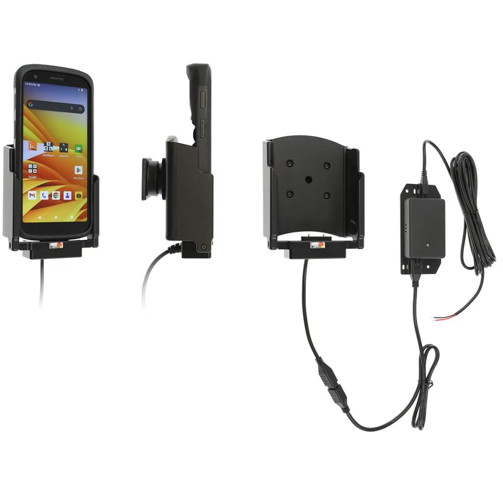 Brodit Faststrøms Holder m. Pogo til Zebra TC22/TC27 m.  Zebra original Rugged boot  - 713348