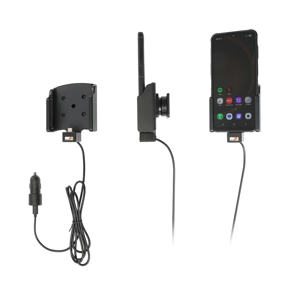 Brodit aktiv holder med USB-C kabel og cigaretstikadapter til Samsung Galaxy XCover7 Pro – 721443