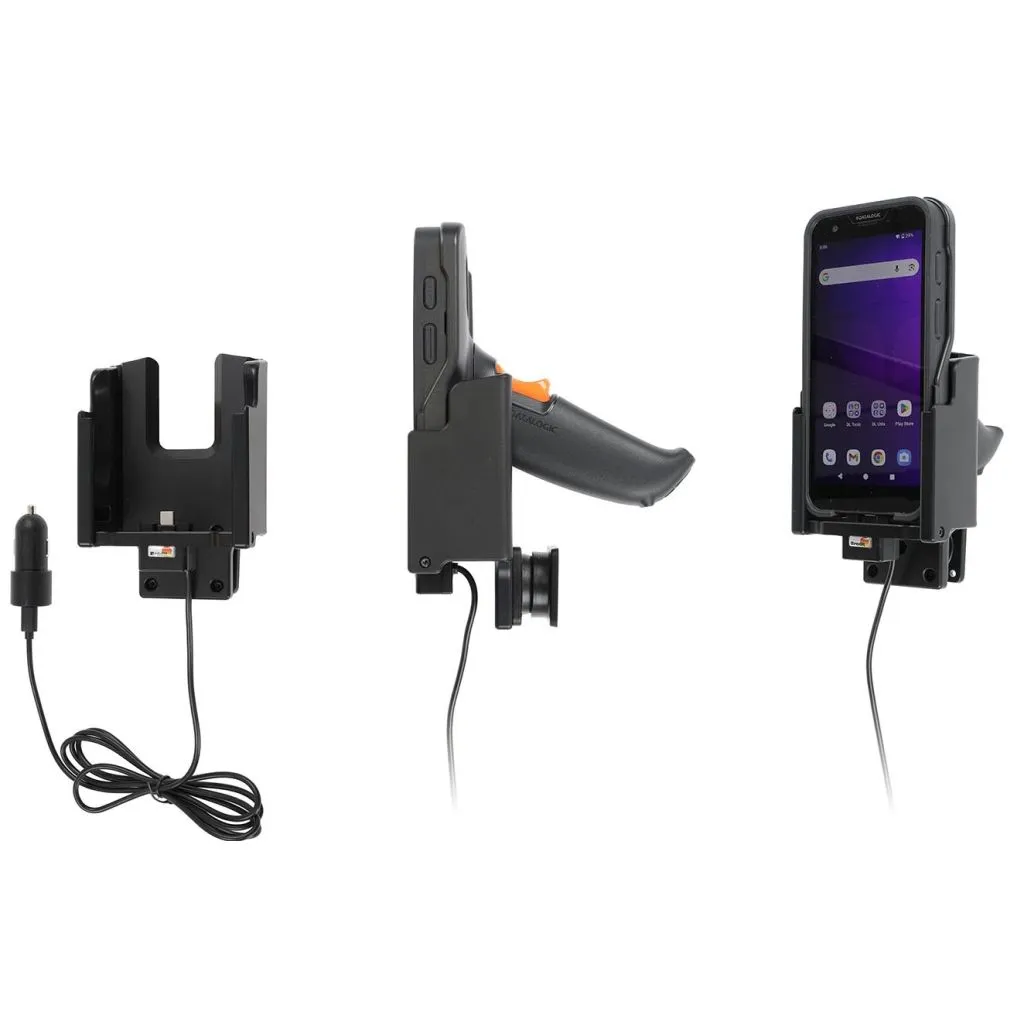 Brodit aktiv holder til Datalogic Memor 30/35 med Rubber Boot og pistolgreb USB-C og cig-stik – 721477