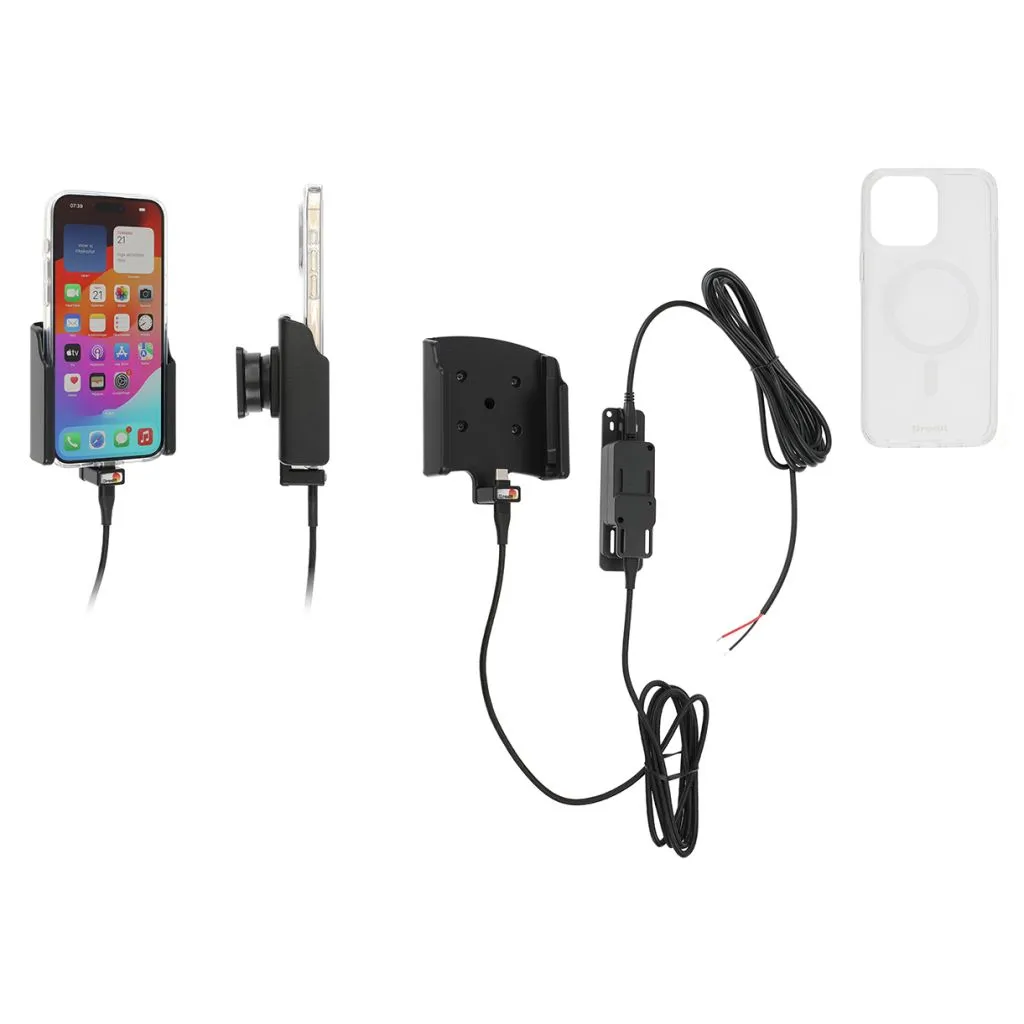 Brodit Faststrøms Holder til Apple iPhone 15 Pro Max Inkl. Brodit Hybrid Case - 727396