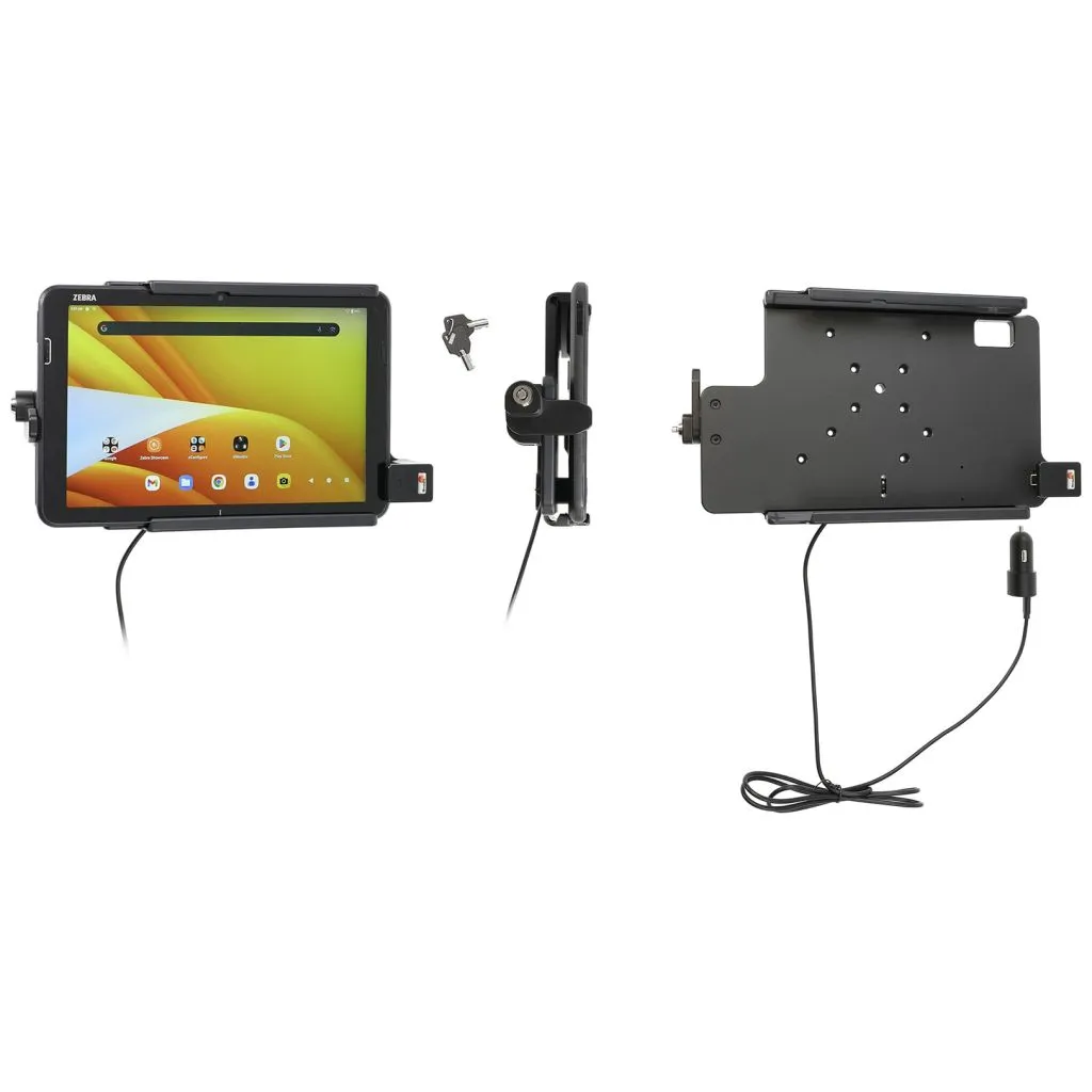 Brodit Holder med lås og nøgle til Zebra ET401 10” uden Rugged Boot USB-C + cig-stik – 735467