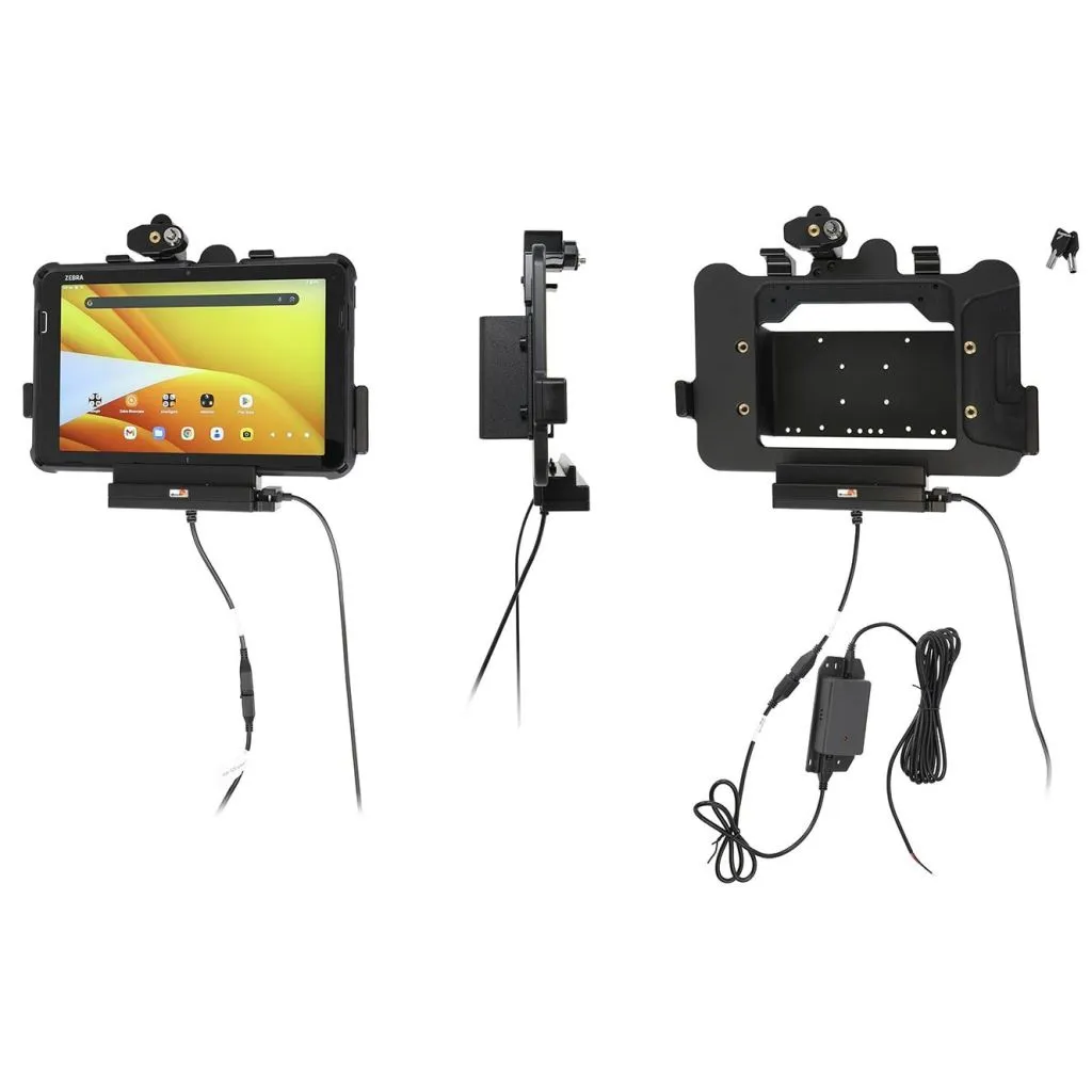 Brodit Holder med lås og nøgle til Zebra ET401 10” m. Rugged Boot, fast installation USB-A (USB Host) – 736455