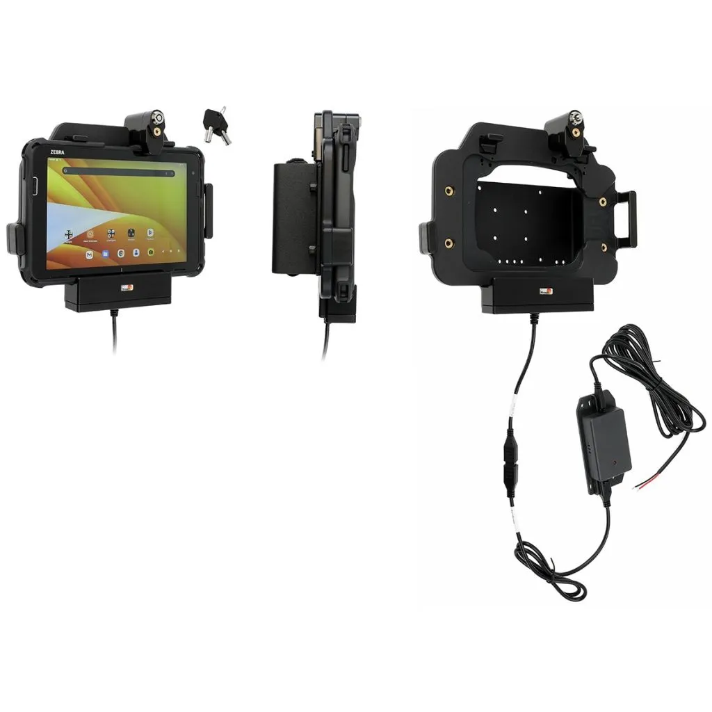 Brodit Aktiv Holder m. nøglelås til fast installation til Zebra ET401 8” m. Rugged Boot / Expansion Back – 736464