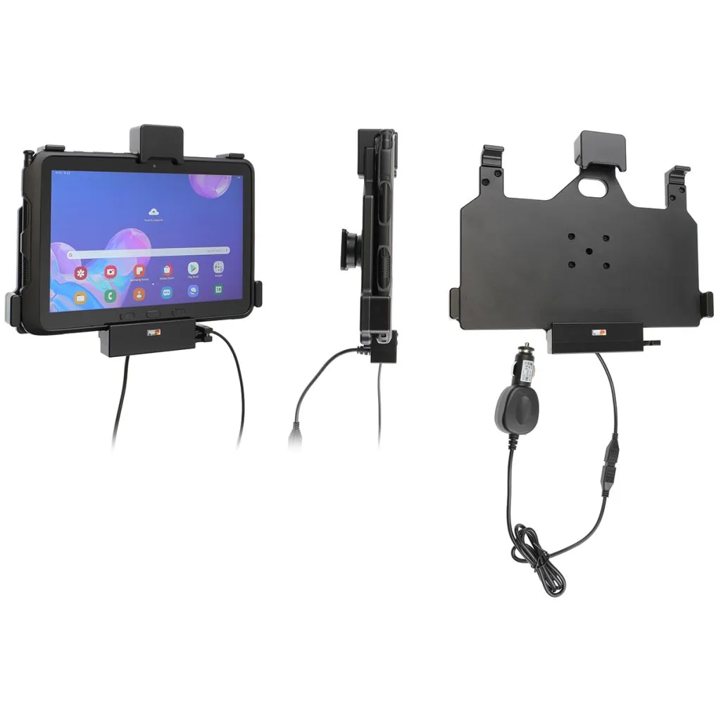 Brodit Aktiv Holder med cigarstik og lås til Samsung Galaxy Tab Active Pro T540/T545/T547/T547U - 746149