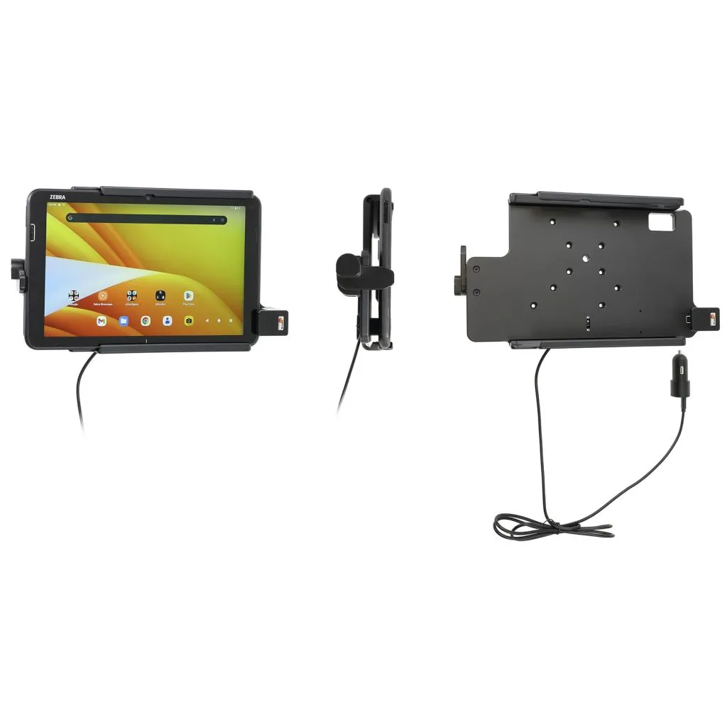 Brodit Aktiv Holder m. lås og USB-C cig-adapter til Zebra ET401 10” uden Rugged Boot – 746467