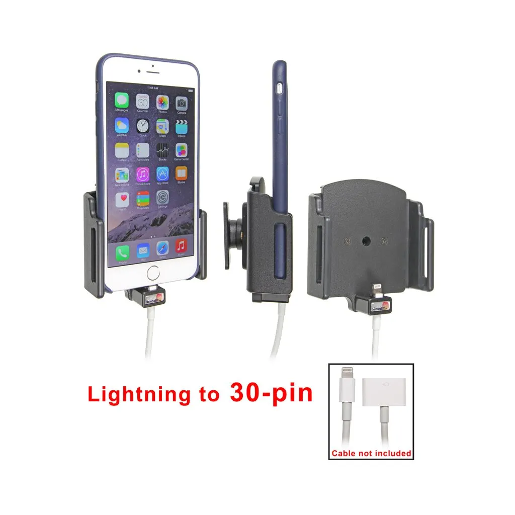 Brodit Passiv kabeltilslutnings holder lightning til 30 pin Apple iPhone 6 Plus/6S Plus/7 Plus/8 Plus/X/XR/Xs/Xs Max/11 B:75-89 D:6-10 - 515667