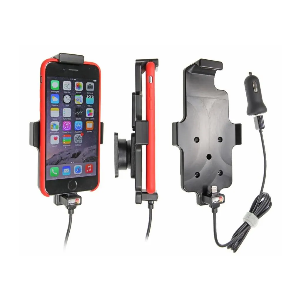 Brodit Aktiv mobilholder m. Cigar Adapter til Apple iPhone  6/6S/7/8/SE (2020)/12 Mini/13 mini med Beskyttelsescover - 521662