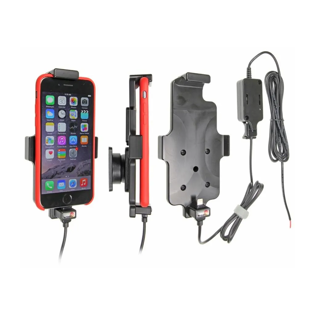 Brodit Faststrøms Aktiv mobilholder til Apple iPhone 6/6S/7/8/SE (2020)/12 Mini/13 mini  m. el. u. Beskyttelsescover - 527662