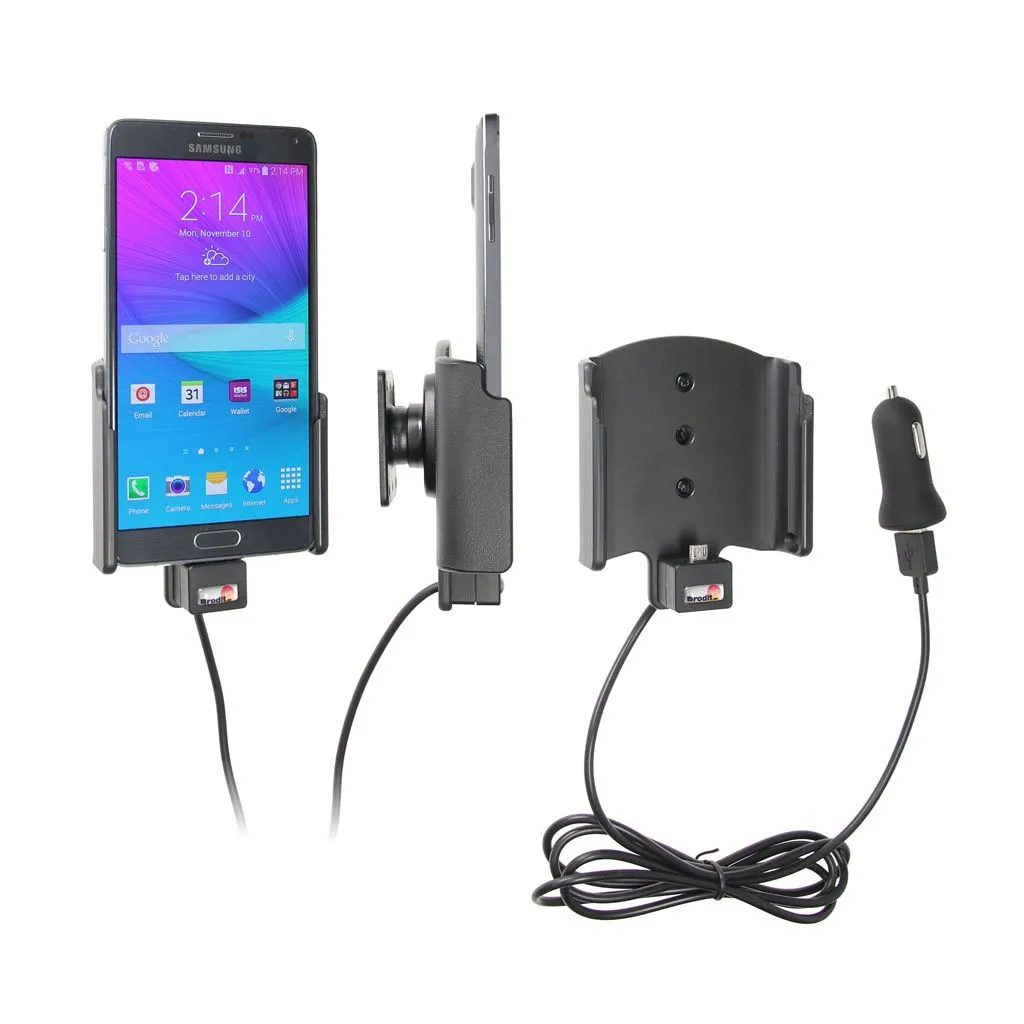 Brodit Aktiv Mobilholder med cigar adapter til Samsung Galaxy Note 4 - 521683